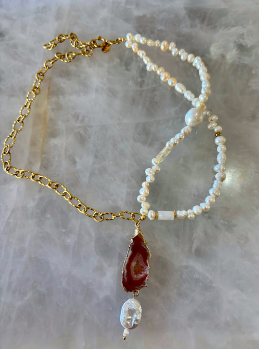 Collier Aura de Feu & Perles Éternelles