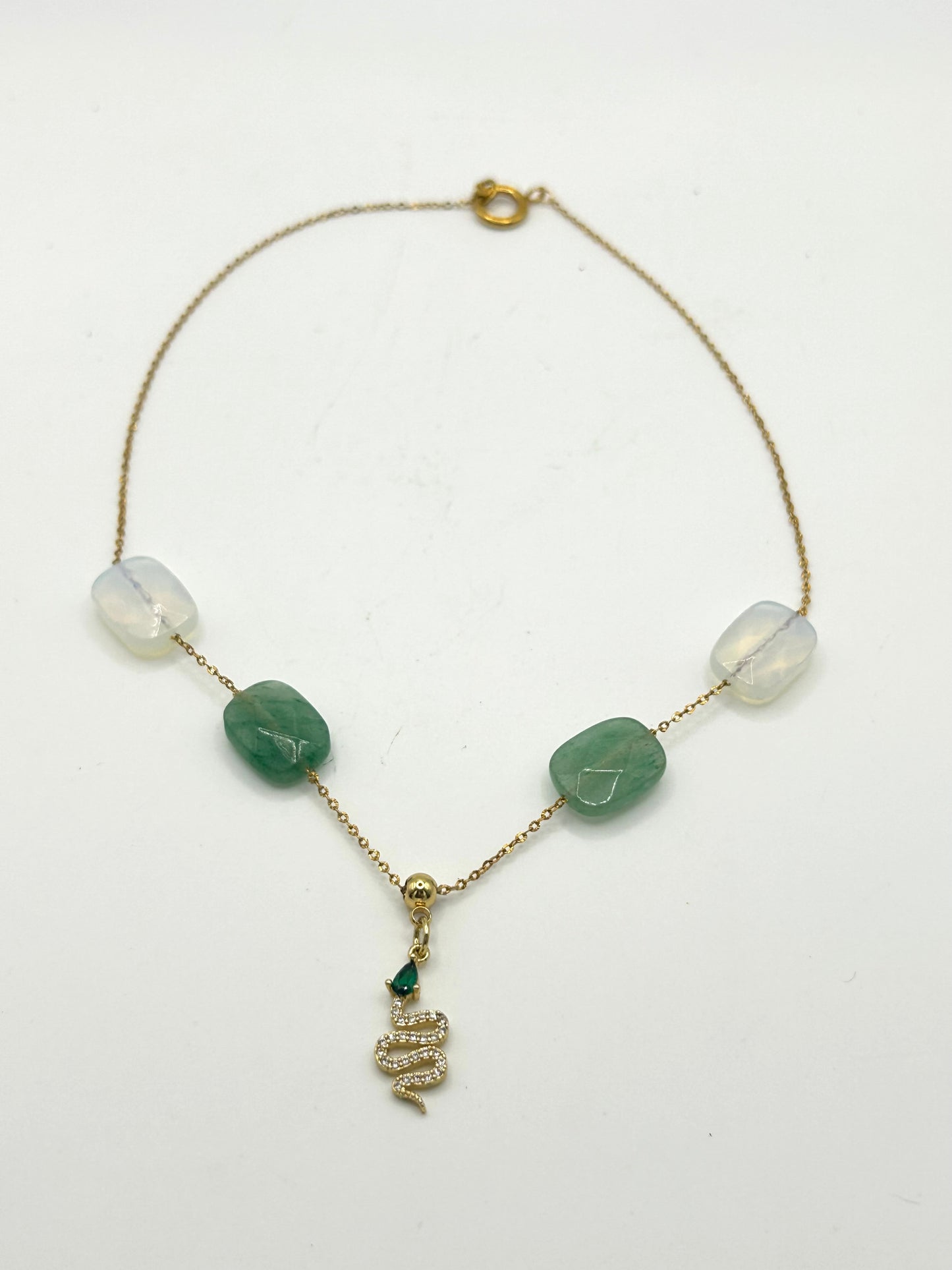 Collier en serpent kambala avec Pierre, Aventurine et opale