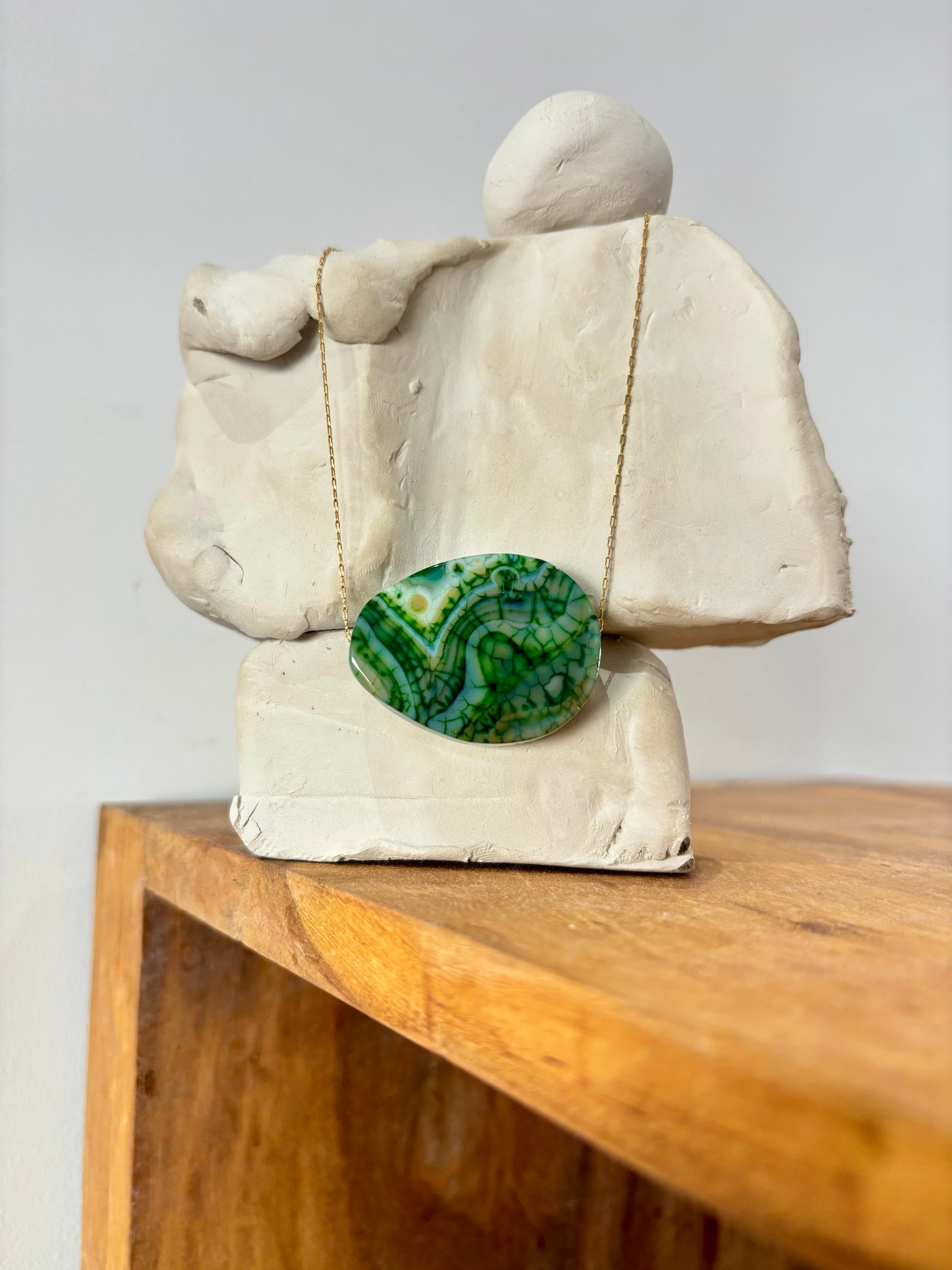 Collier Essence Verte – Agate Naturelle