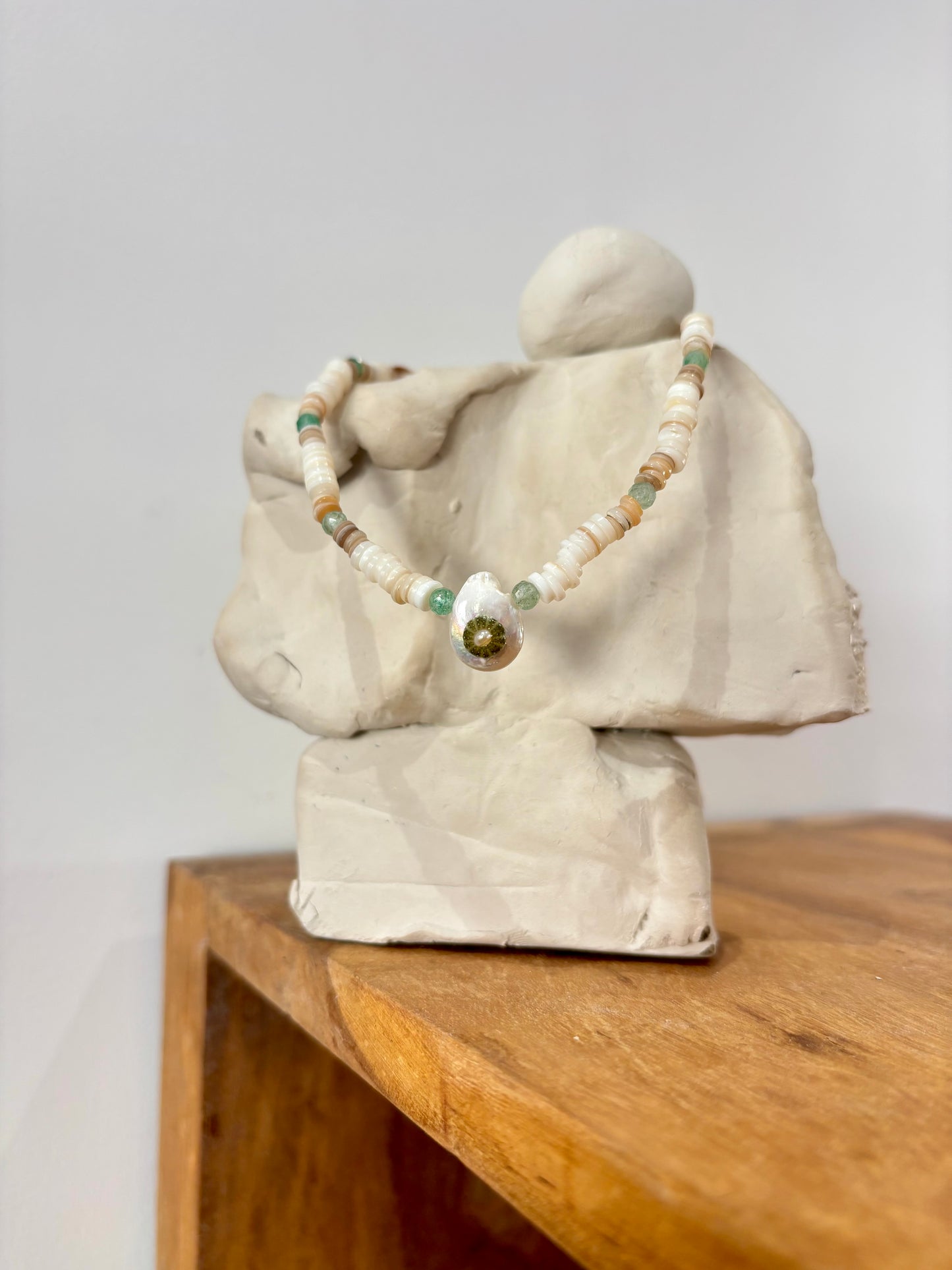 Collier Trésor Marin – Perle, oursin & aventurine