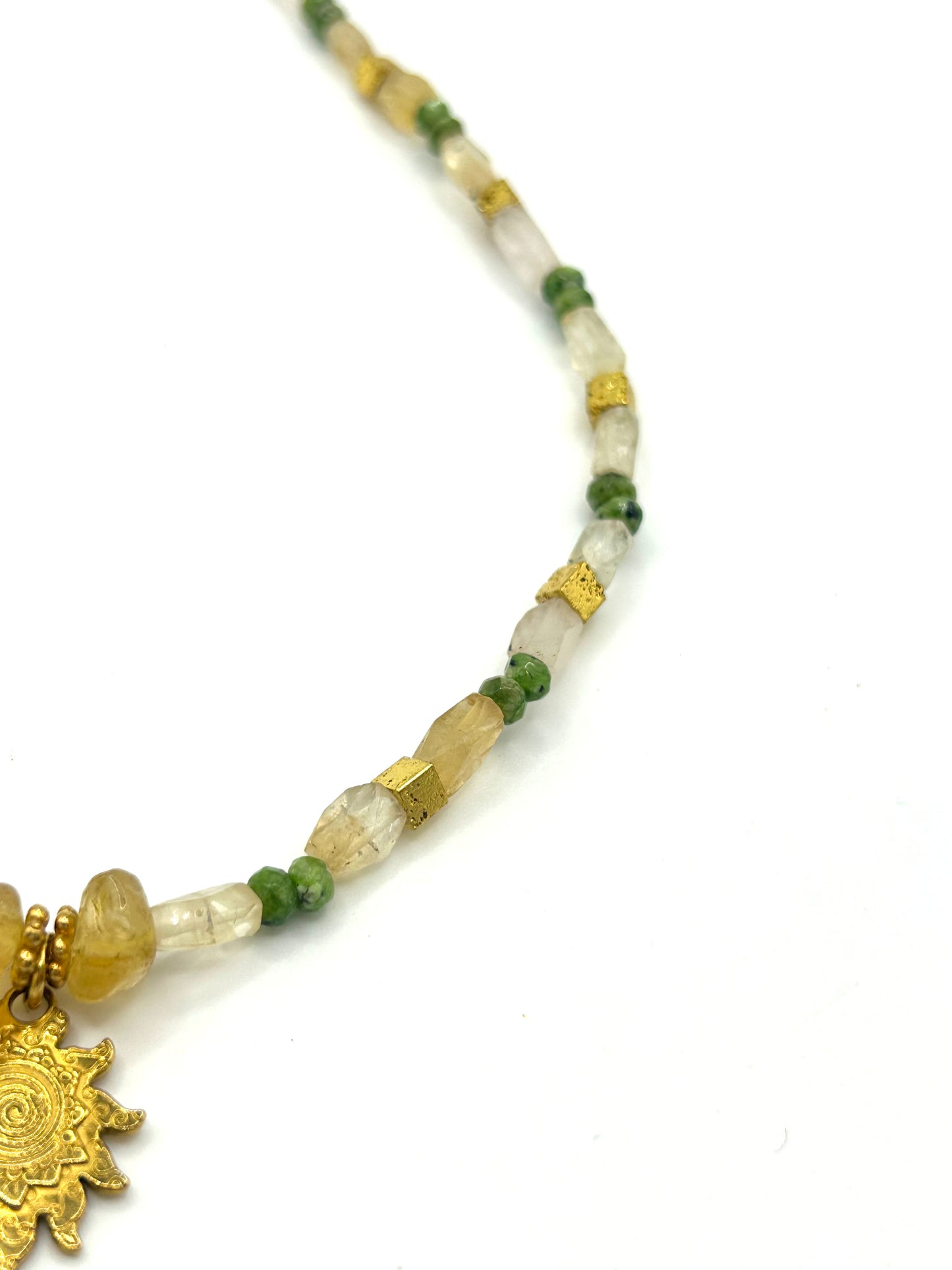 Collier "Rayon d’Abondance" pierre citrine et aventurine
