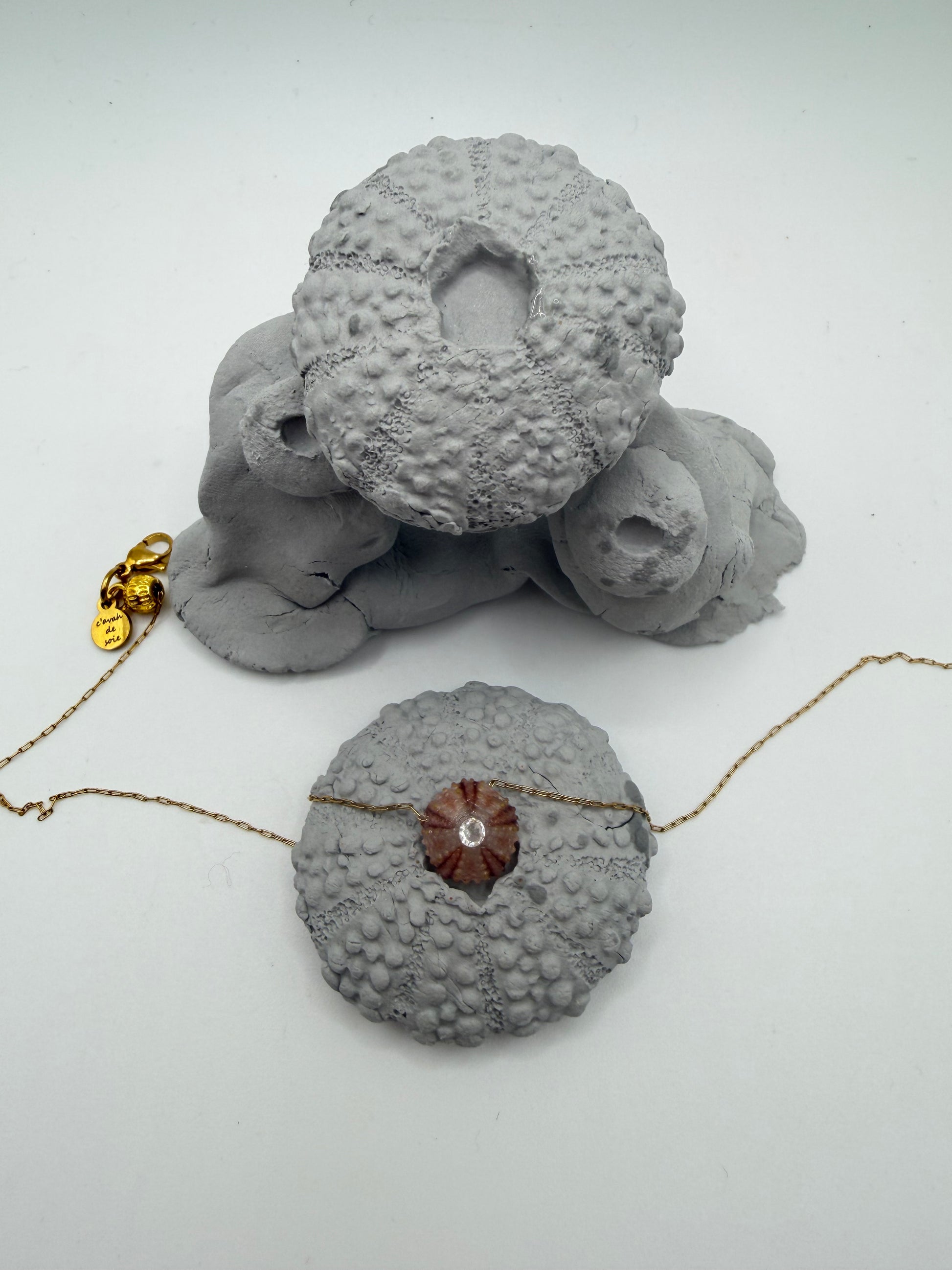COLLIER oursin rose piece unique 