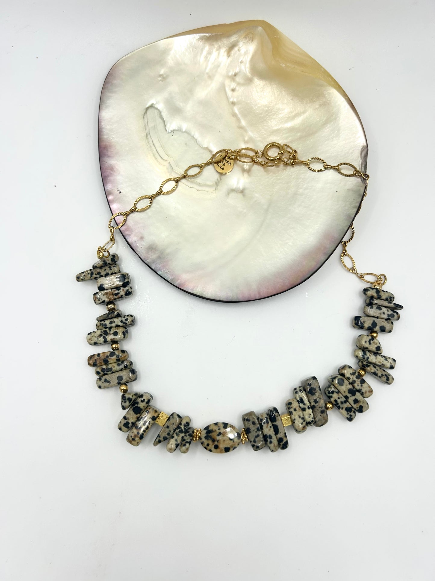 🖤 Collier Terre Sauvage — Jaspe dalmatien