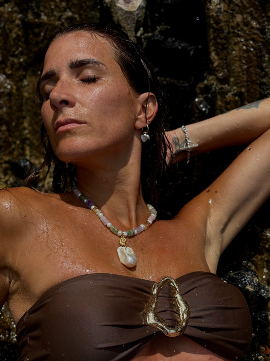 Collier Éclat Sauvage — Perle Baroque & Pierres Naturelles