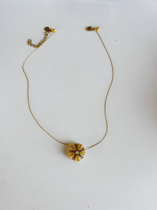 Petit Collier Oursin & Zirconium Blanc – Bijou Marin