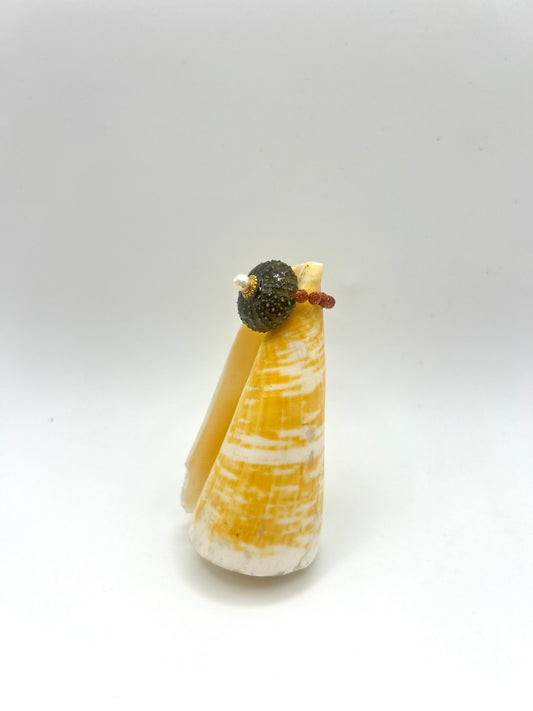 Bague Oursin en Pierre de Soleil sur Fil Élastique – Élégance & Énergie Solaire