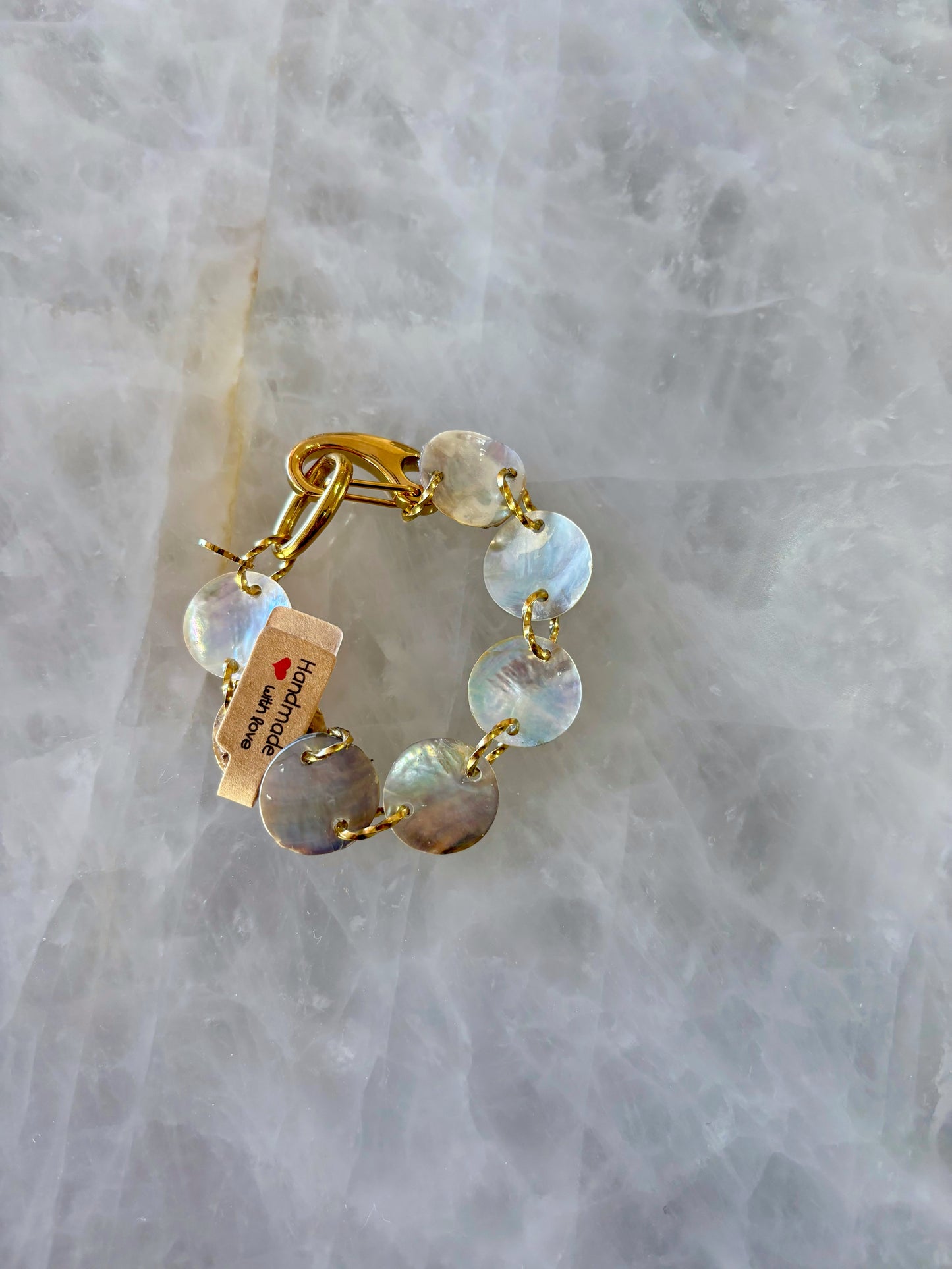 bracelet nacre acier inoxydable réversible 