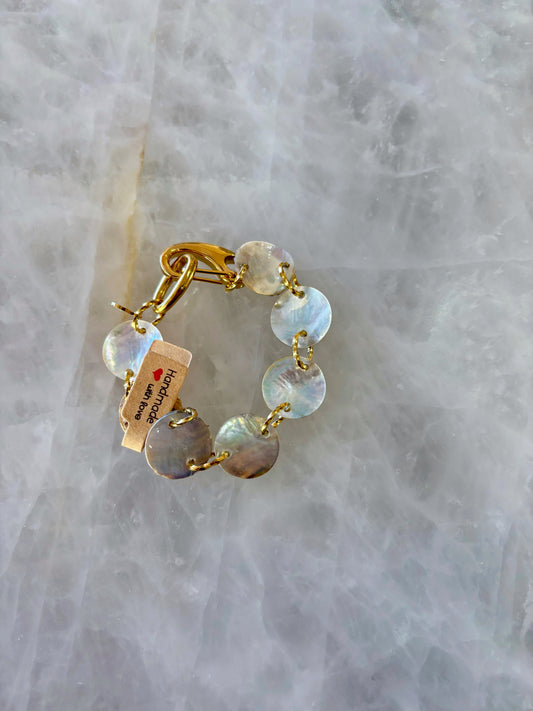 bracelet nacre acier inoxydable réversible 