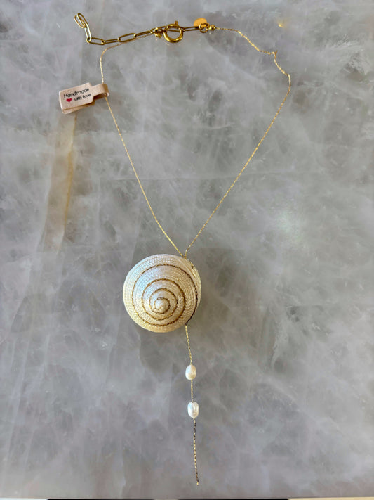 collier coquillage et chaine fine acier inoxydable 