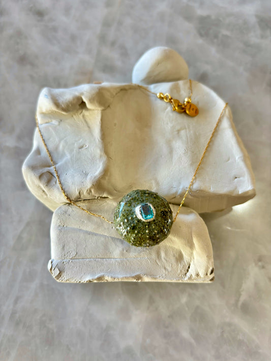 collier oursin naturel pièce unique jamais vue centrée en argent